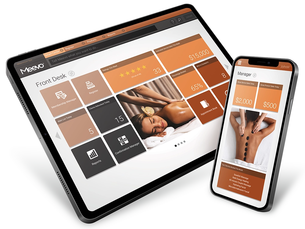 Meevo on an iPad and iPhone